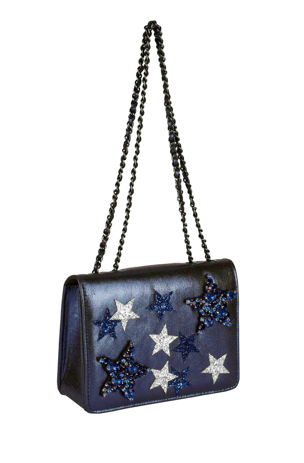 Collezione Alessandro Damen Marken-Tasche mit Strasssteinen, nachtblau