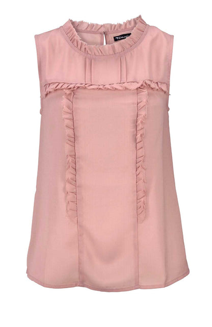 Tamaris Damen Marken-Bluse mit Rüschen, rosé