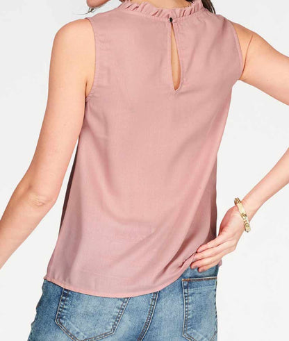 Tamaris Damen Marken-Bluse mit Rüschen, rosé