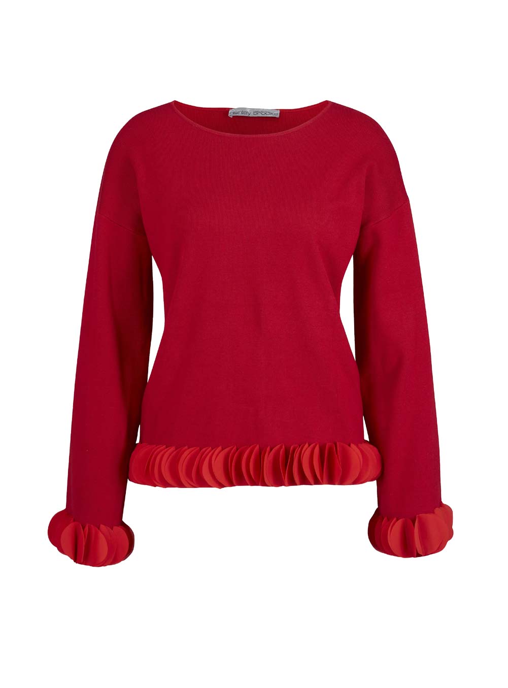 ASHLEY BROOKE Damen Designer-Feinstrickpullover, hibiskus