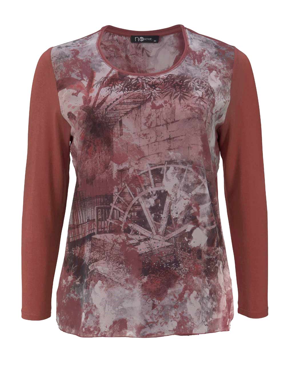 No Secret Damen Druckshirt mit^ Nieten, bunt