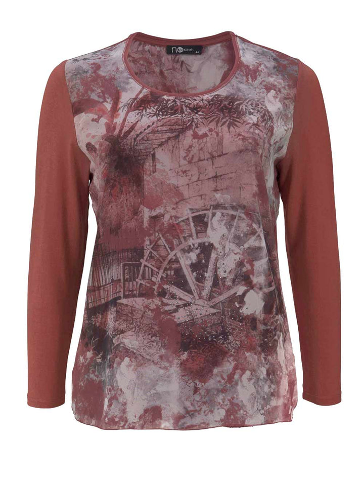No Secret Damen Druckshirt mit^ Nieten, bunt