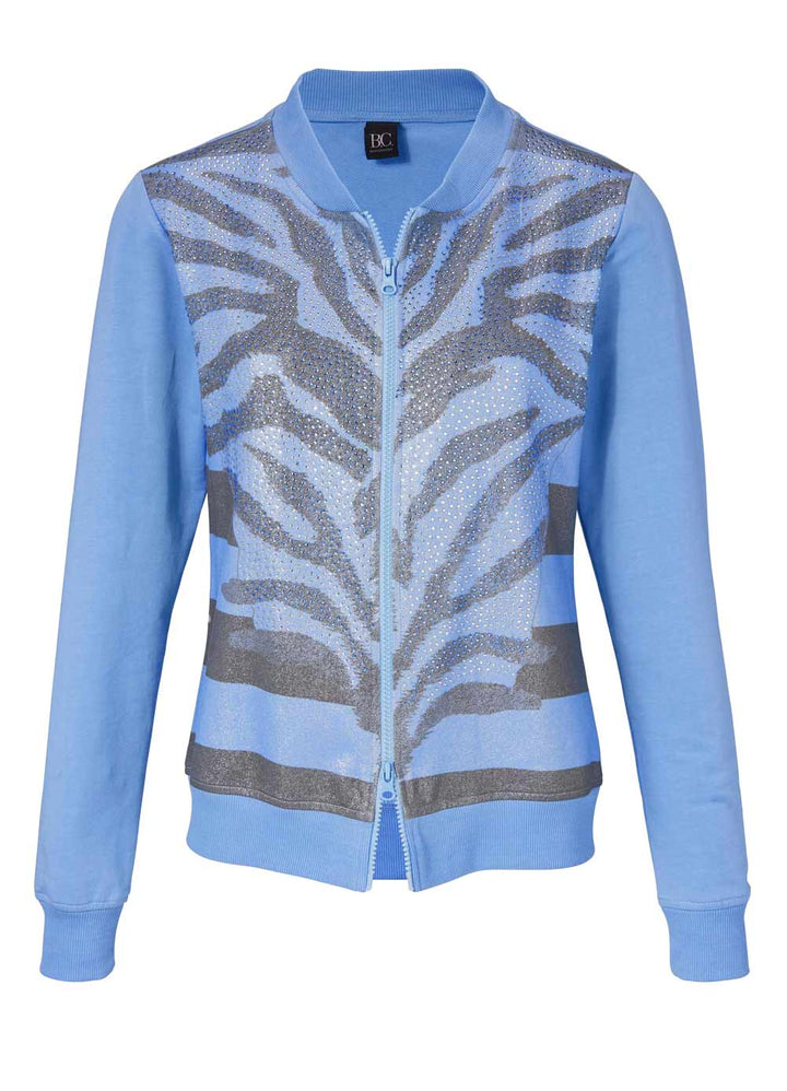 Heine - Best Connections Damen Sweatjacke mit Strasssteinen, jeansblau