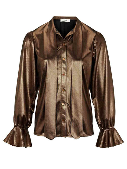 Heine Damen Bluse mit Schluppe, bronzefarben