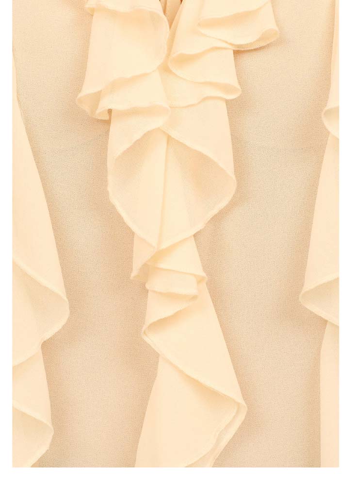 Vivance Collection Damen Chiffon-Volantbluse, champagner