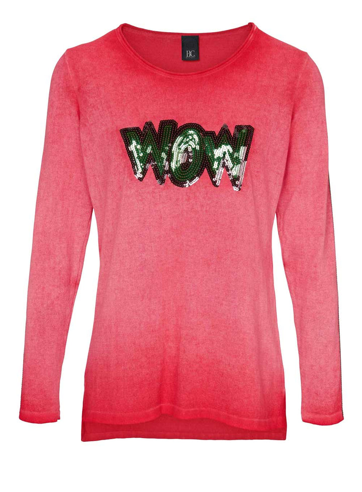 Heine - Best Connections Damen Feinstrickpullover mit Pailletten, rot
