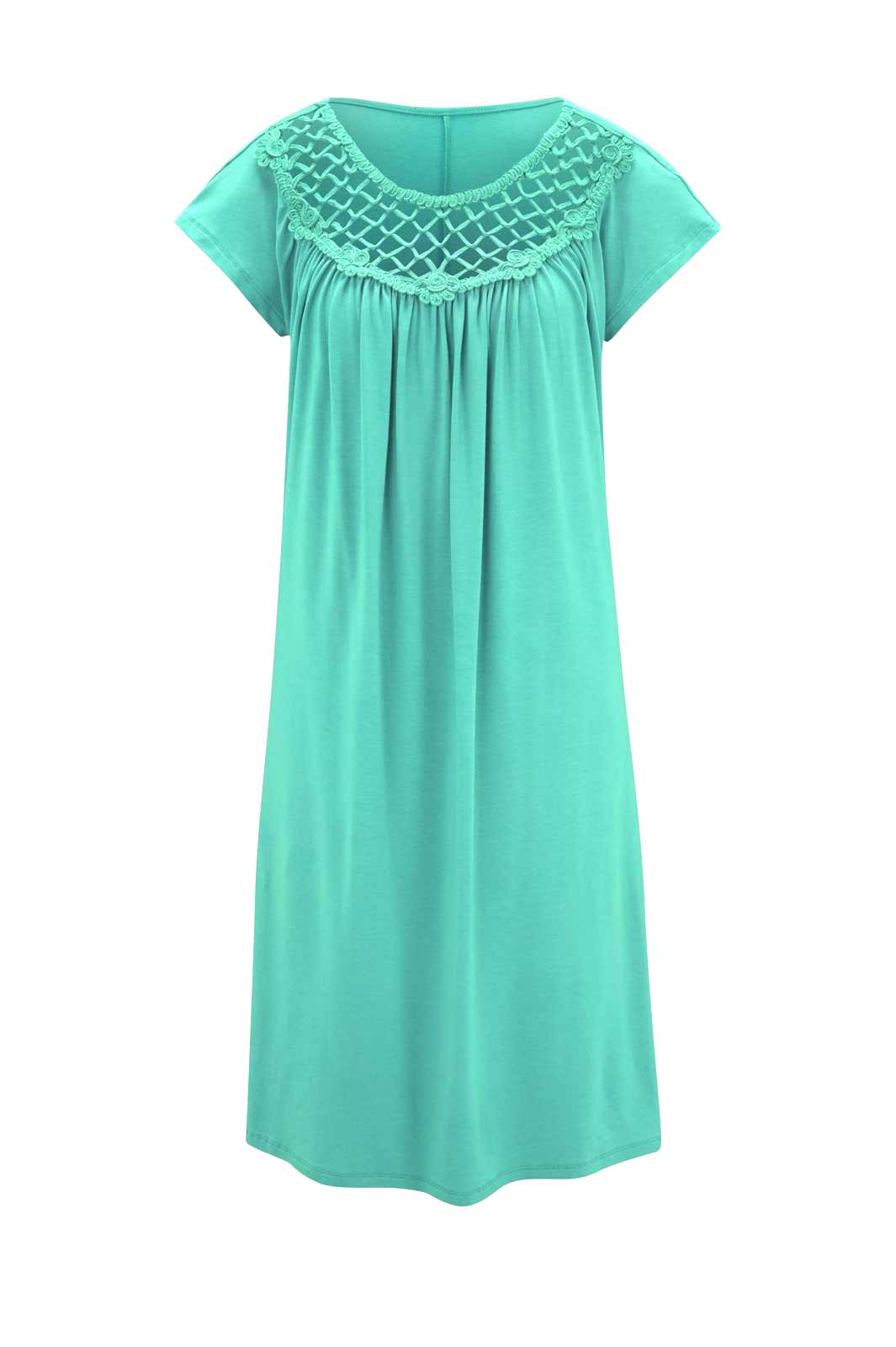 HEINE Damen Jerseykleid mit Spitze, jade