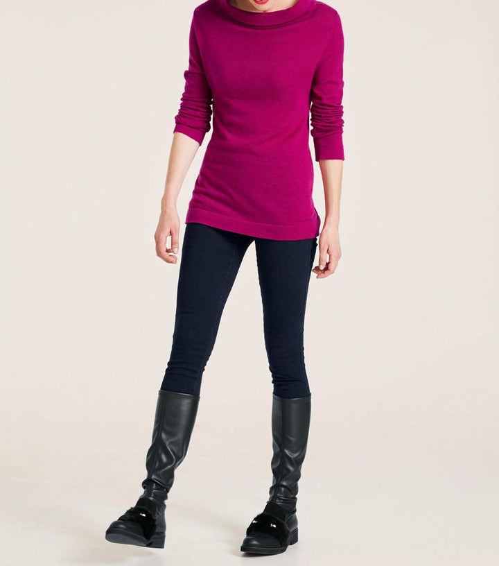 Ashley Brooke Damen Designer-Rollkragenpullover, cyclam