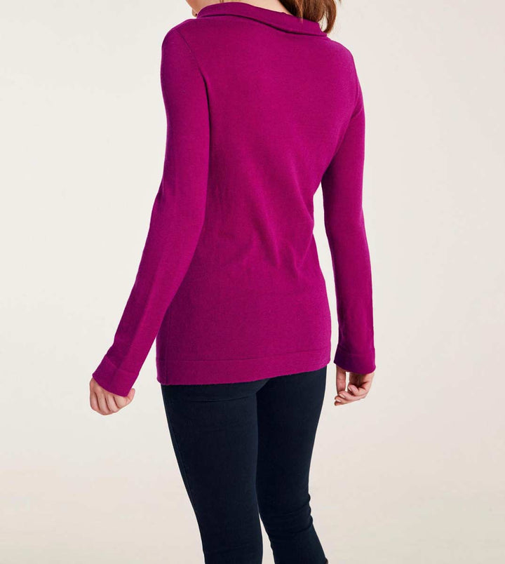Ashley Brooke Damen Designer-Rollkragenpullover, cyclam