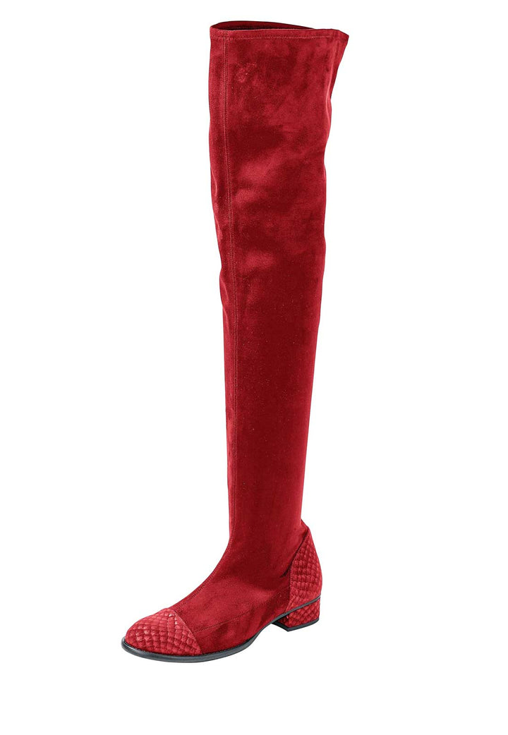 Heine Damen Overkneestiefel, rot