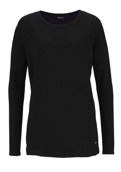 Laura Scott Damen Damen-Pullover mit Loopschal, schwarz
