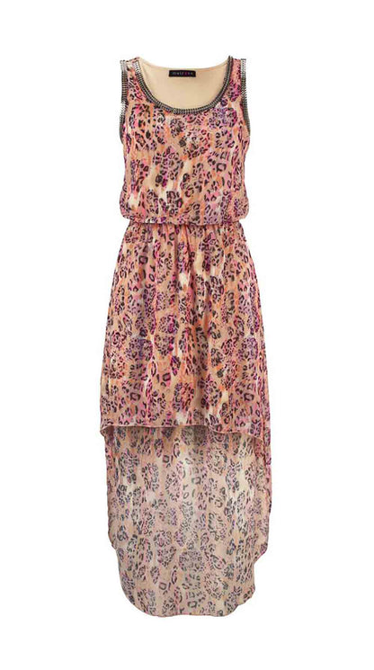 Melrose Damen Asymmetrisches Chiffonkleid, apricot-bunt