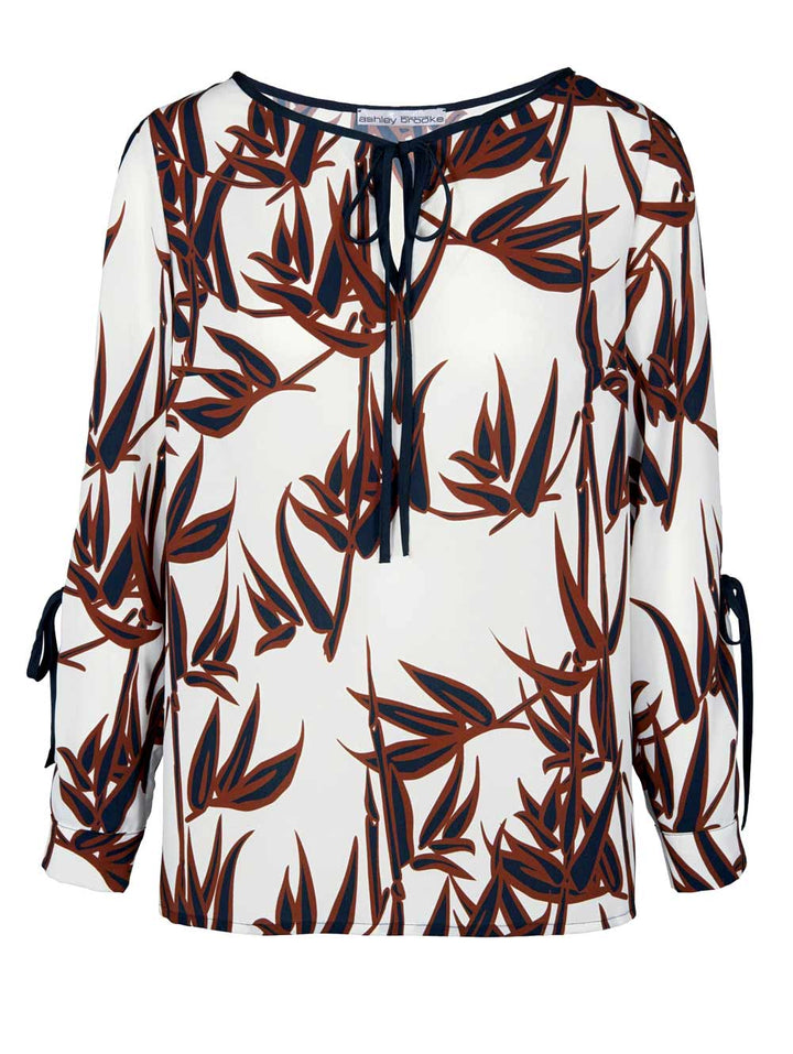 Ashley Brooke Damen Designer-Druckbluse, creme-bunt