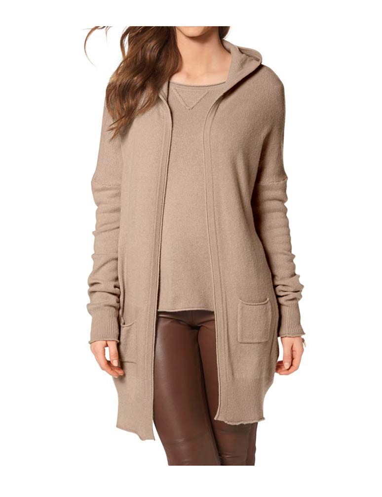 CP Twentynine Damen Marken-Kaschmir-Longstrickjacke, beige