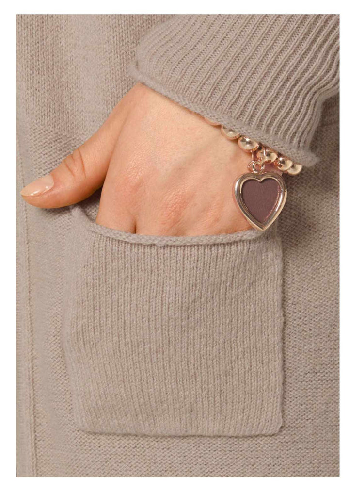 CP Twentynine Damen Marken-Kaschmir-Longstrickjacke, beige