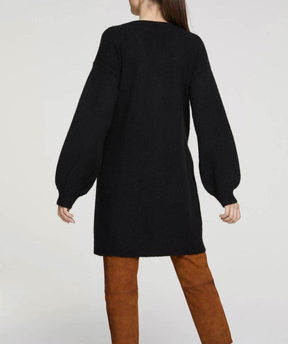 HEINE Damen Longstrickjacke mit Pailletten, schwarz