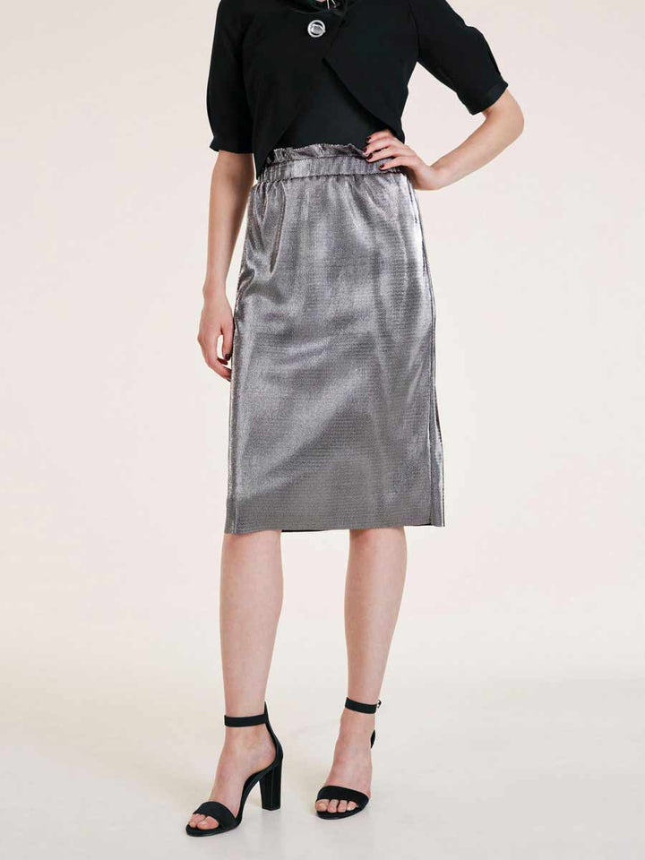 Ashley Brooke Damen Designer-Rock, silberfarben-metallic