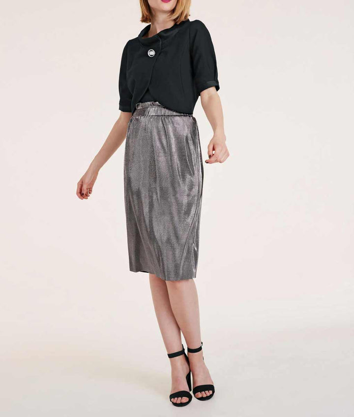 Ashley Brooke Damen Designer-Rock, silberfarben-metallic