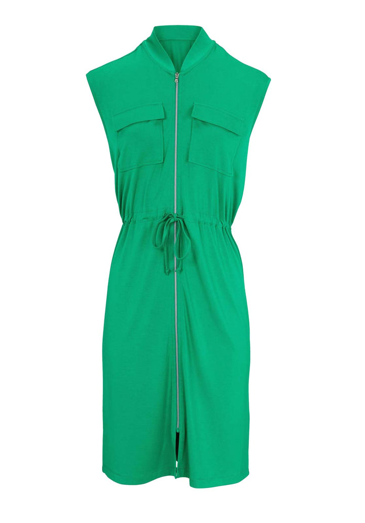 Heine - Best Connections Damen Jerseykleid mit Reißverschluss, grün