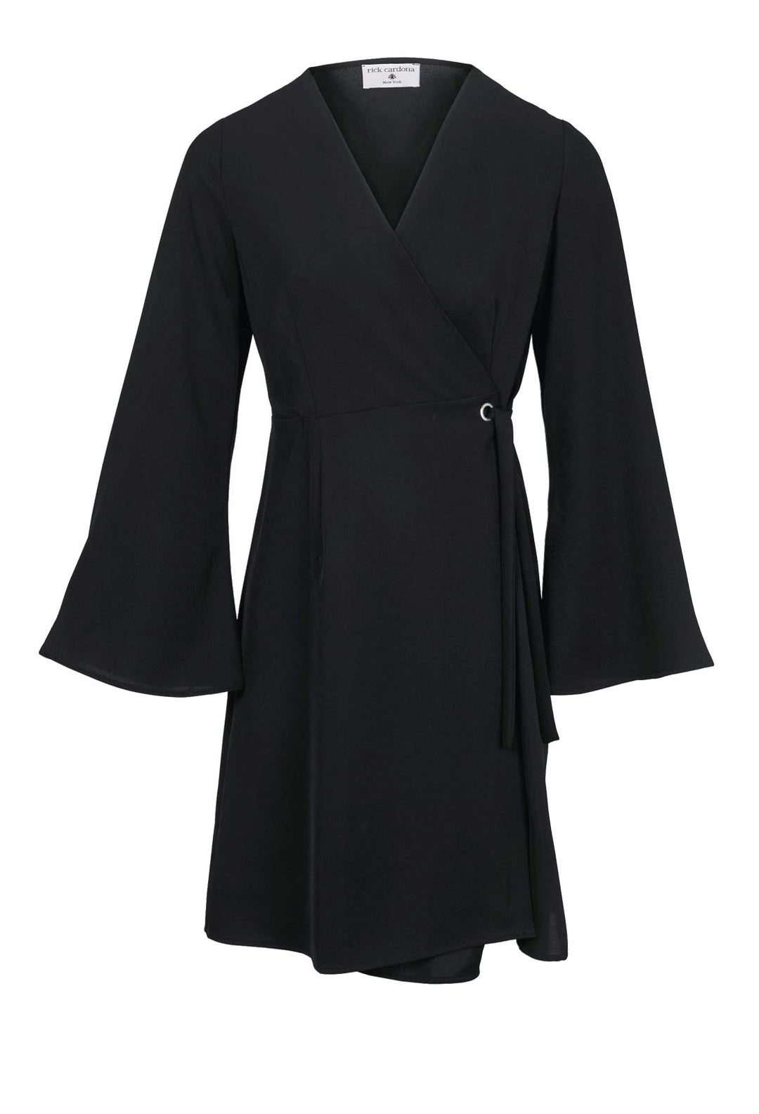 Rick Cardona Damen Designer-Wickelkleid, schwarz