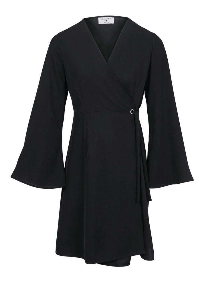 Rick Cardona Damen Designer-Wickelkleid, schwarz