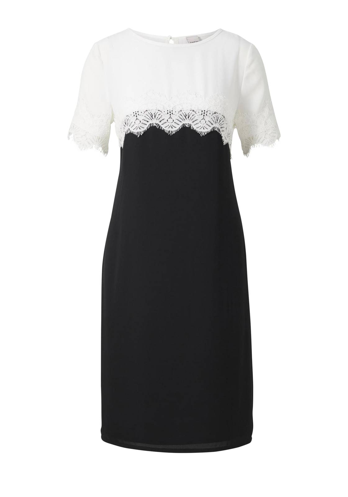 HEINE Damen Georgette-Kleid, schwarz-weiß