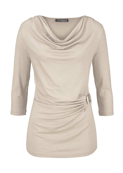 Vivance Collection Shirt mit Drapierung, beige