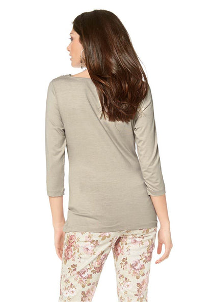 Vivance Collection Shirt mit Drapierung, beige