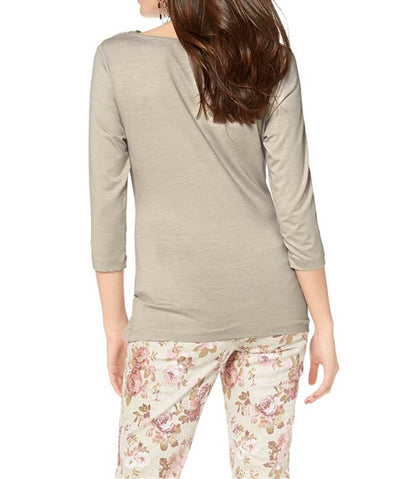 Vivance Collection Shirt mit Drapierung, beige