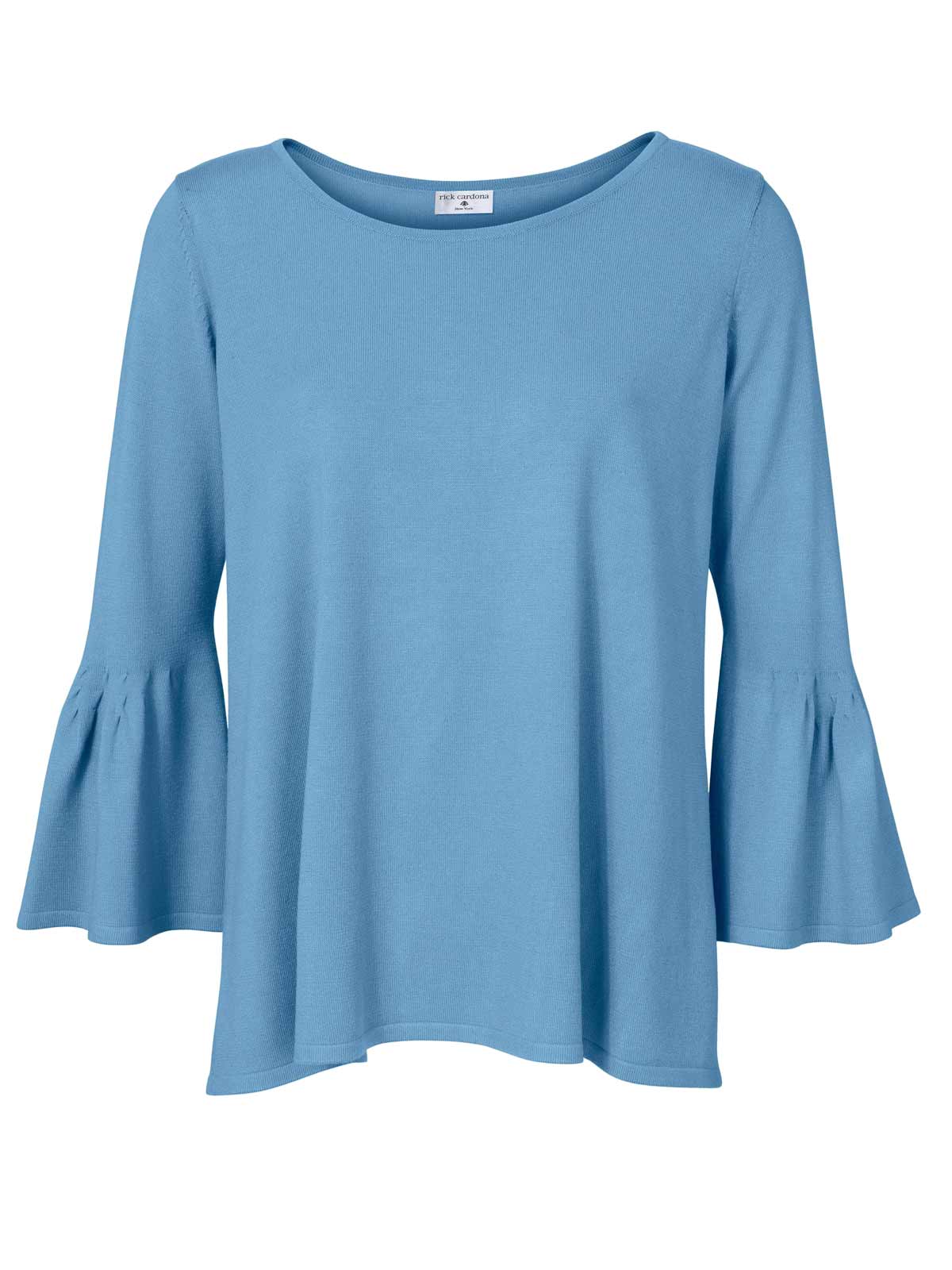 Rick Cardona Damen Designer-Pullover mit Volants, blau