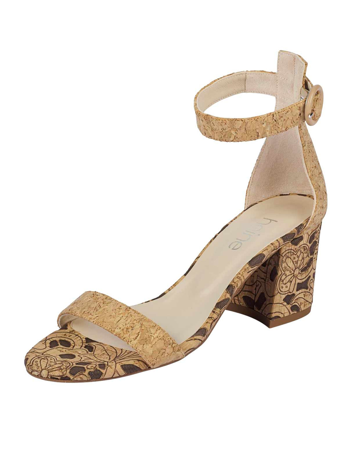 Heine Damen Fesselriemchen-Sandalette, beige