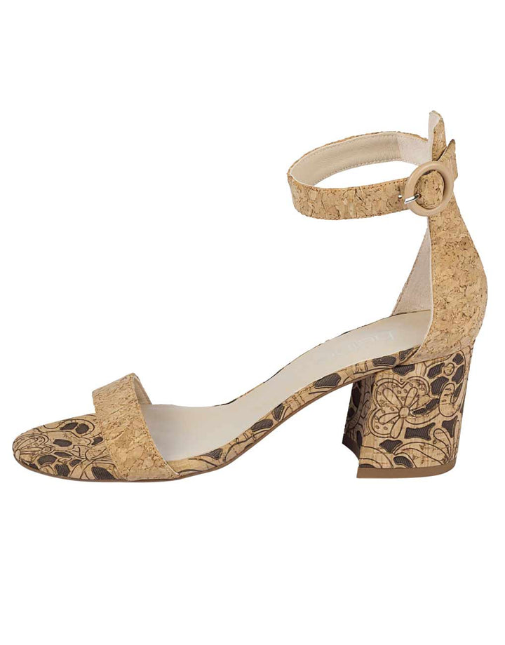 Heine Damen Fesselriemchen-Sandalette, beige