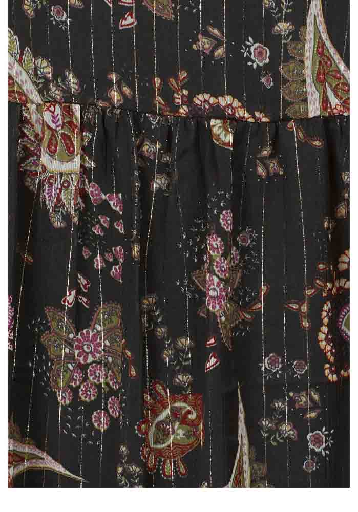 Tamaris Damen Marken-Druckkleid, schwarz-bunt