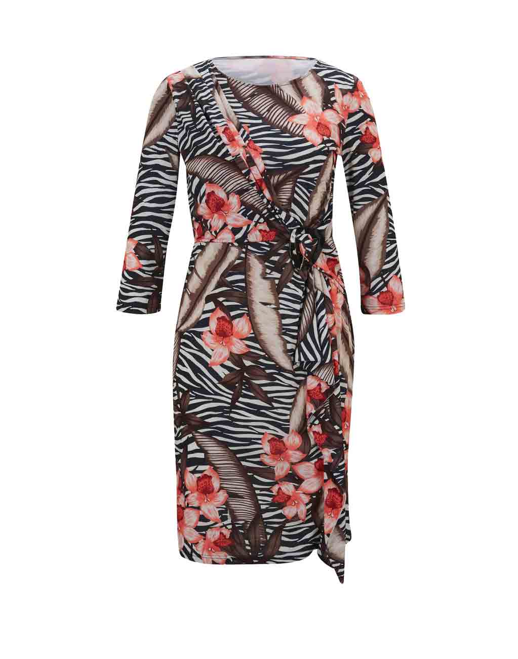 ASHLEY BROOKE Damen Designer-Druckkleid, bunt