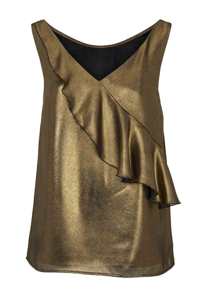 Ashley Brooke Damen Designer-Blusentop, gold-schwarz