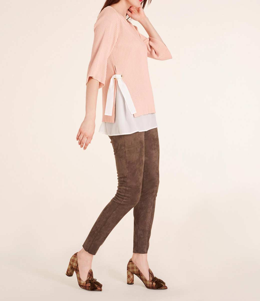 Ashley Brooke Damen Designer-Pullover-2-in-1, rosé-ecru