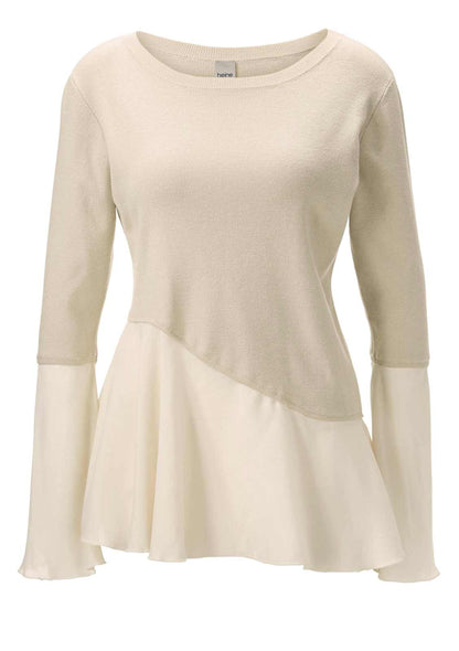 Heine Damen 2-in-1-Pullover, beige