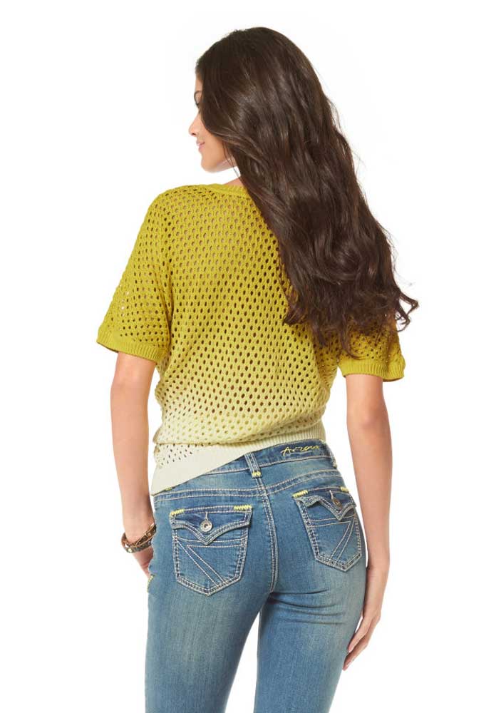 Arizona Damen Marken-Pullover, gelb