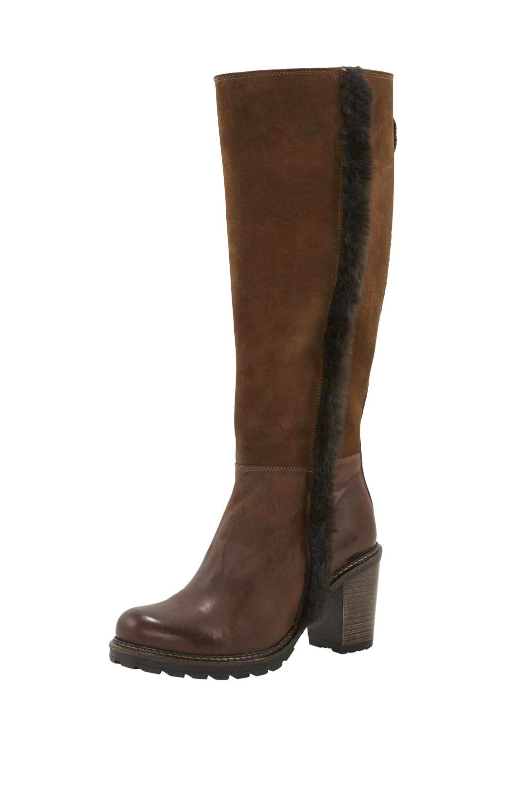 HEINE Damen Leder-Stiefel, braun