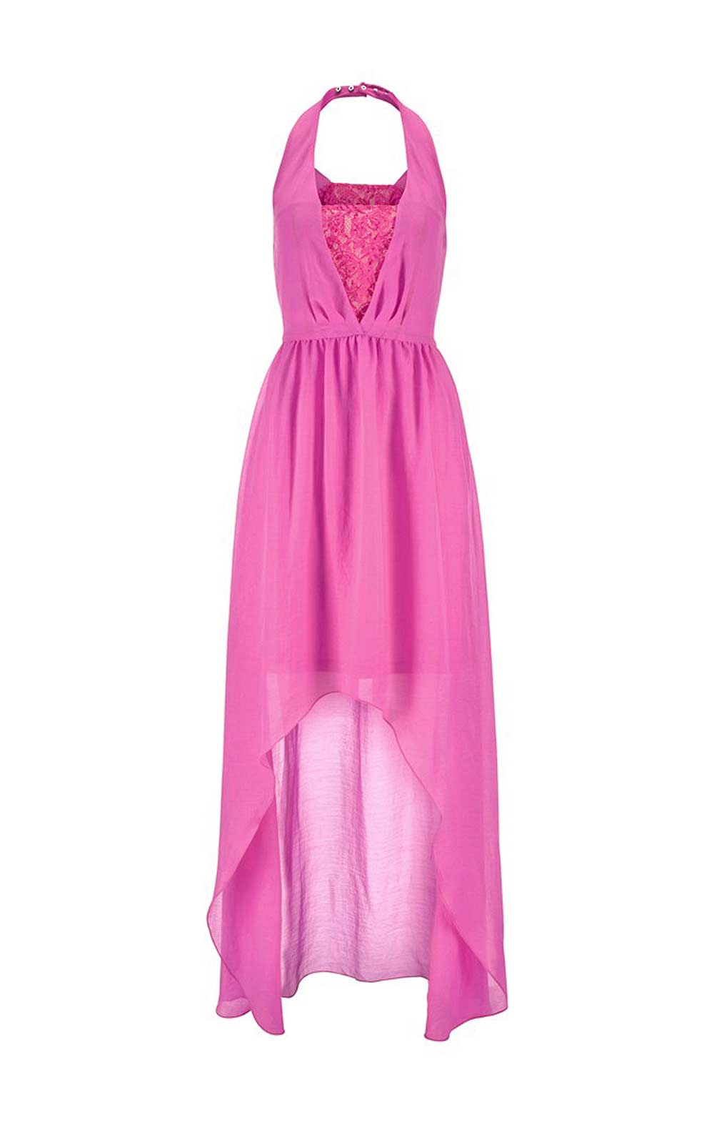 Jessica Simpson Damen Designer-Maxikleid mit Spitze, pink