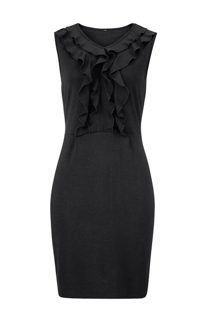 Aniston Damen Kleid mit Rüschen, schwarz
