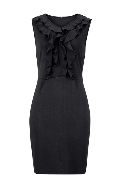 Aniston Damen Kleid mit Rüschen, schwarz