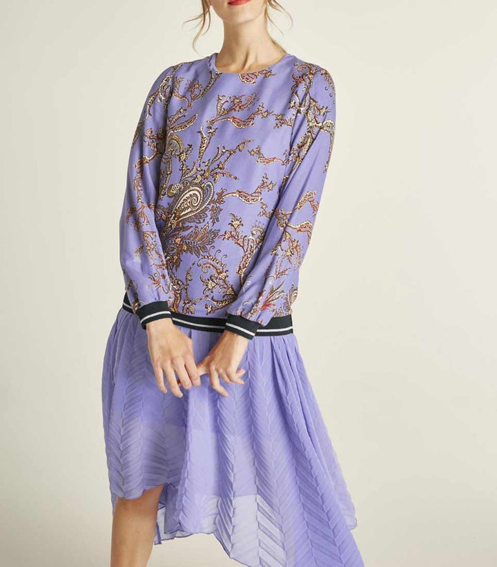 Heine Damen Druckbluse, lavendel-bunt