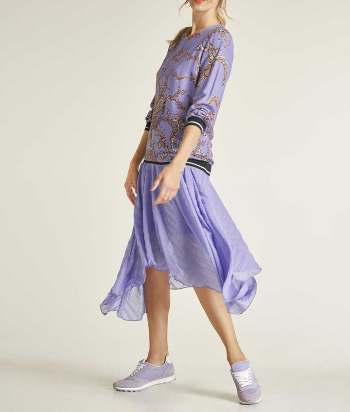 Heine Damen Druckbluse, lavendel-bunt