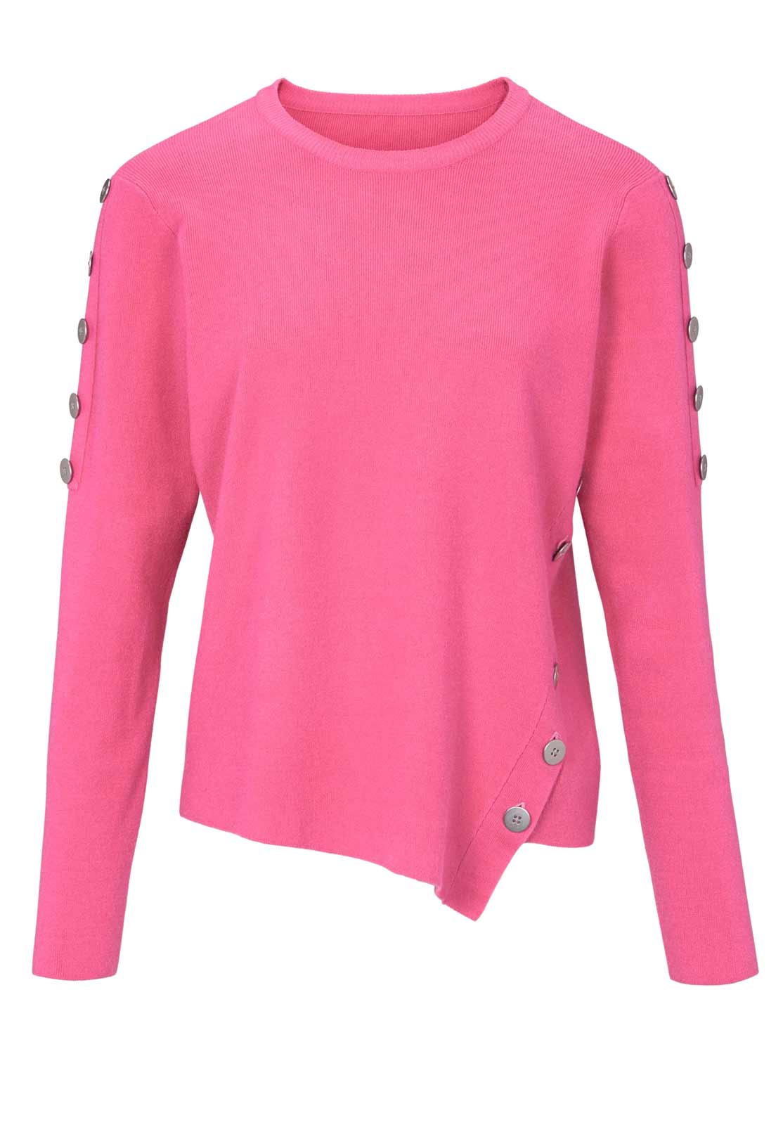 Heine Damen Pullover mit Knöpfen, pink