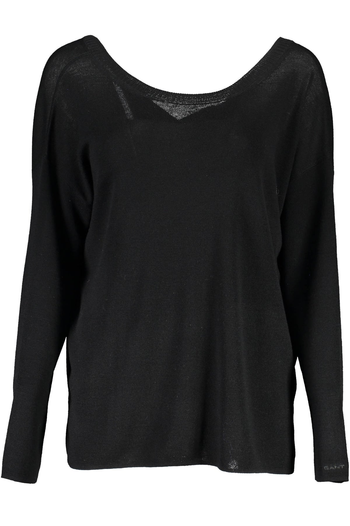 GANT Damen Designer Pullover mit rundem Ausschnitt, schwarz