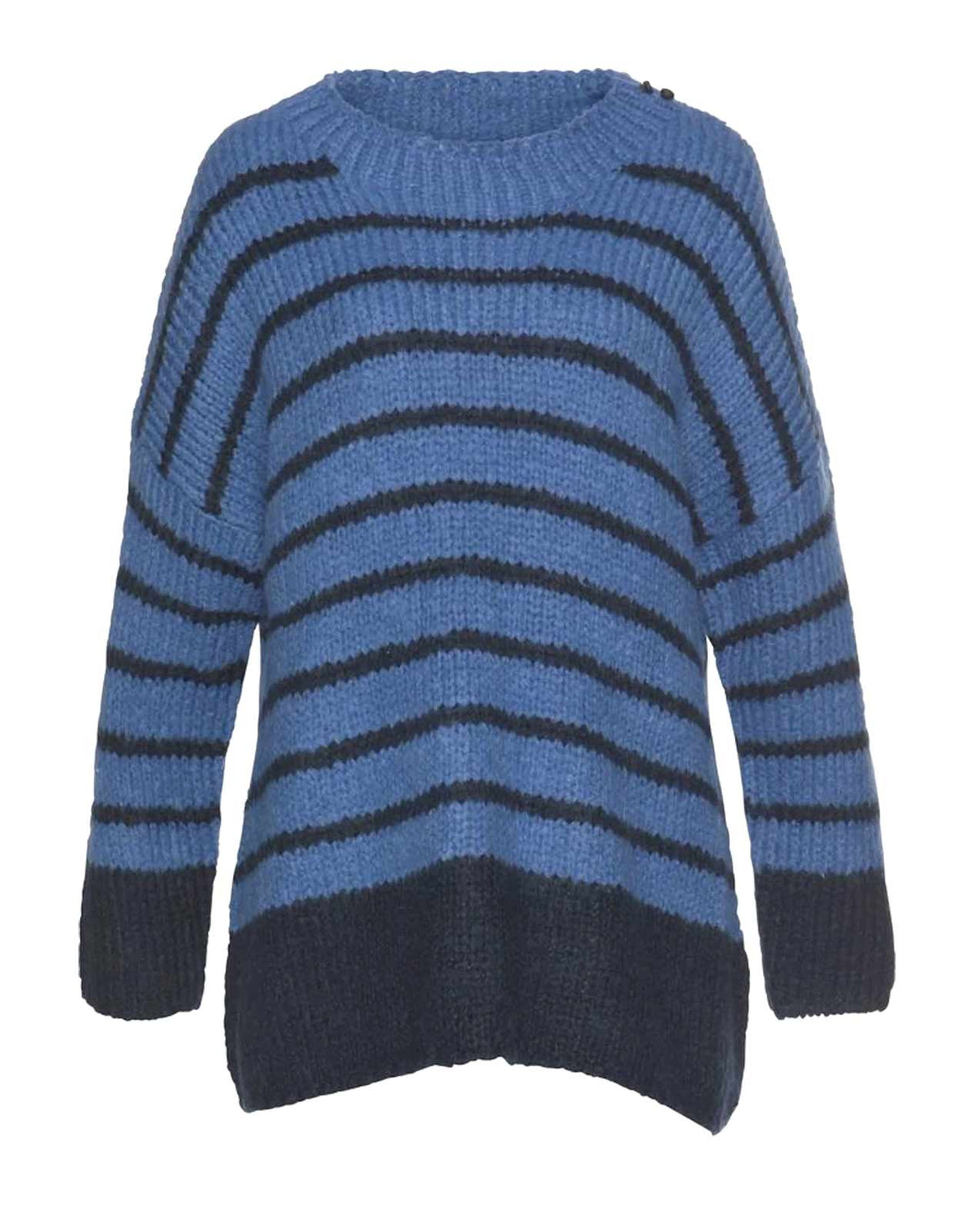 Replay Damen Marken-Oversized-Pullover, blau-marine