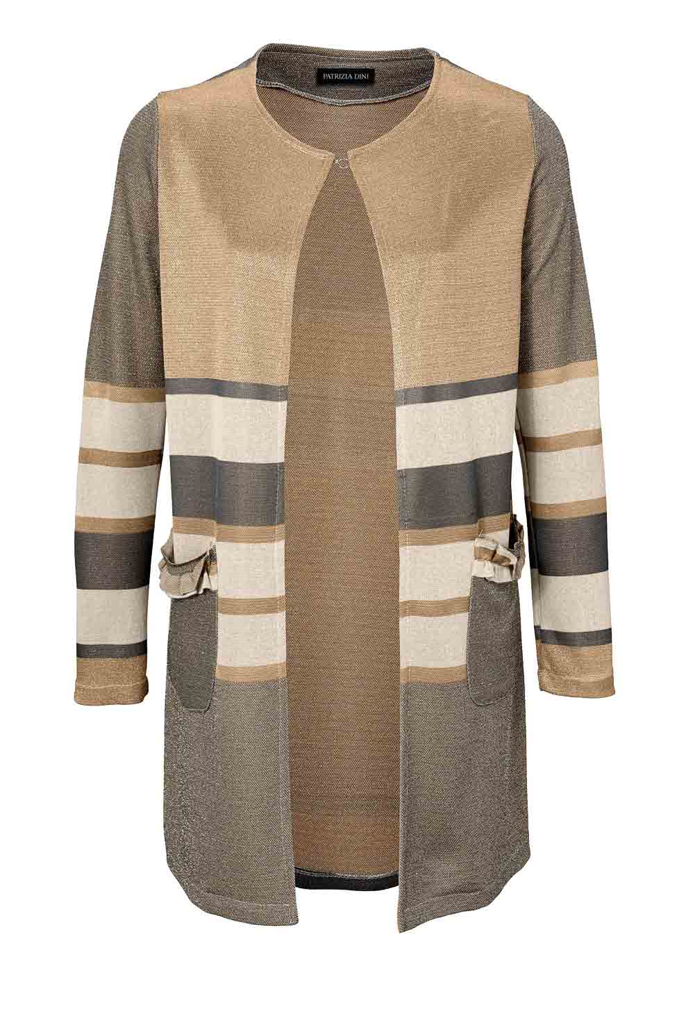 Patrizia Dini Damen Designer-Strickjacke, taupe-geld