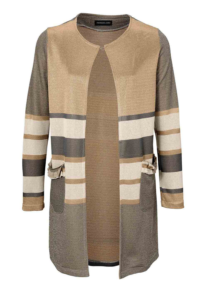 Patrizia Dini Damen Designer-Strickjacke, taupe-geld