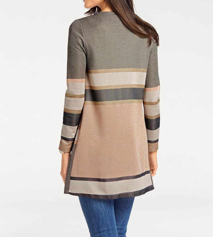 Patrizia Dini Damen Designer-Strickjacke, taupe-geld